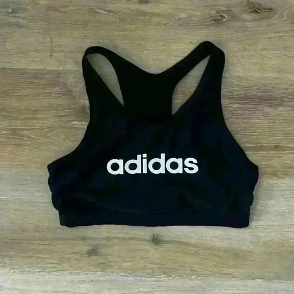 Adidas black white sports bra with adjustable band - Picture 1 of 3